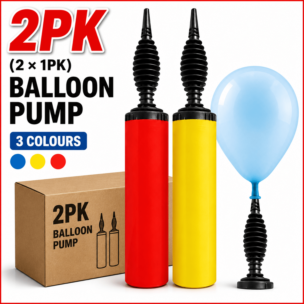 TEMU 2 Pack Balloon Pump Hand Inflator | Manual Balloon Inflator Pump For Party Decorations | - Not For Children