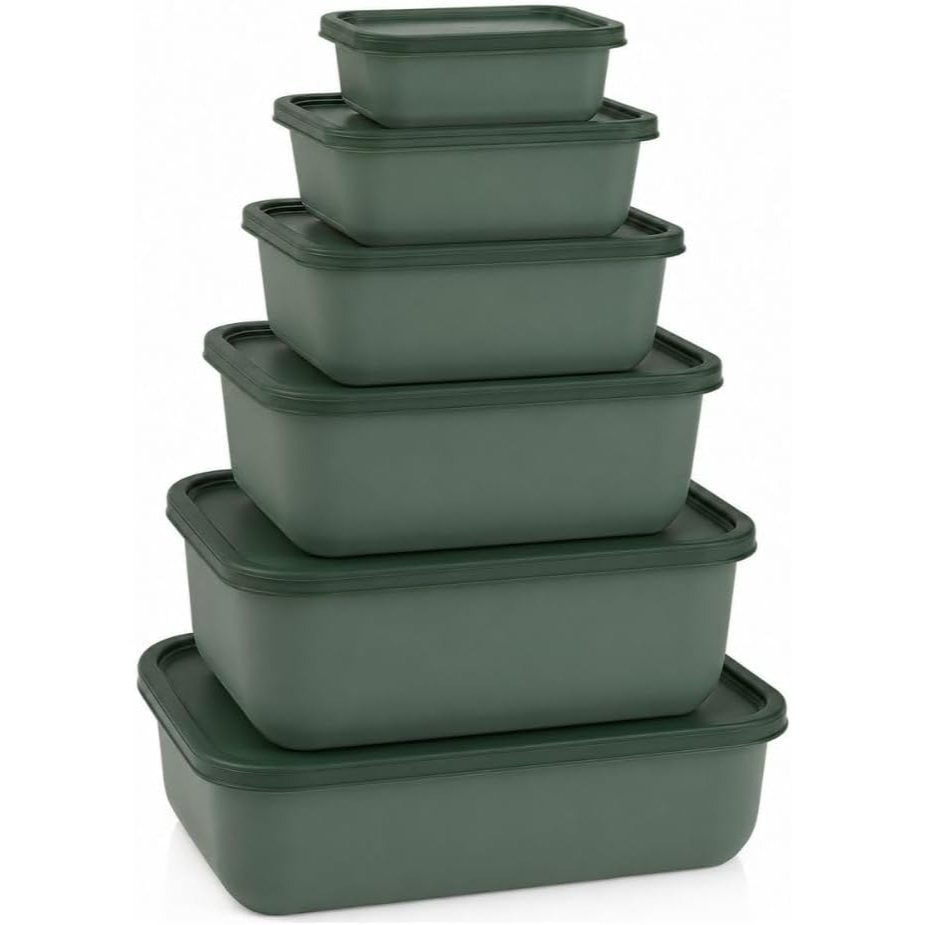 Image of Cecaro Group Set Of 6 Food Storage Containers With Airtight Lids – Bpa-free Plastic Containers For Freezer And Microwave, Odor-resistant, Reusable, 6 Sizes From 0.12 To 2.47 L – Assorted Colors