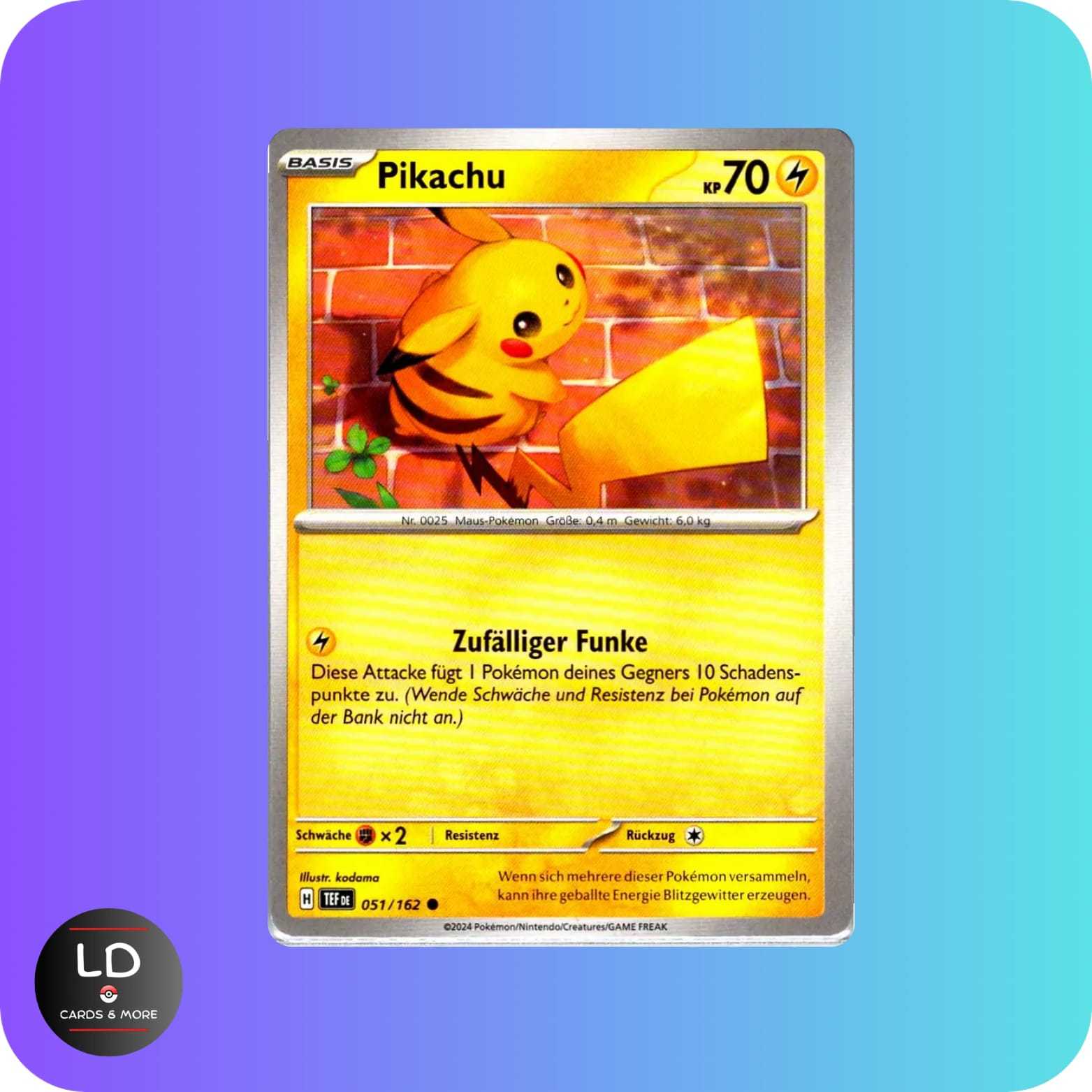 Pokémon Pikachu 051 Card - German Version