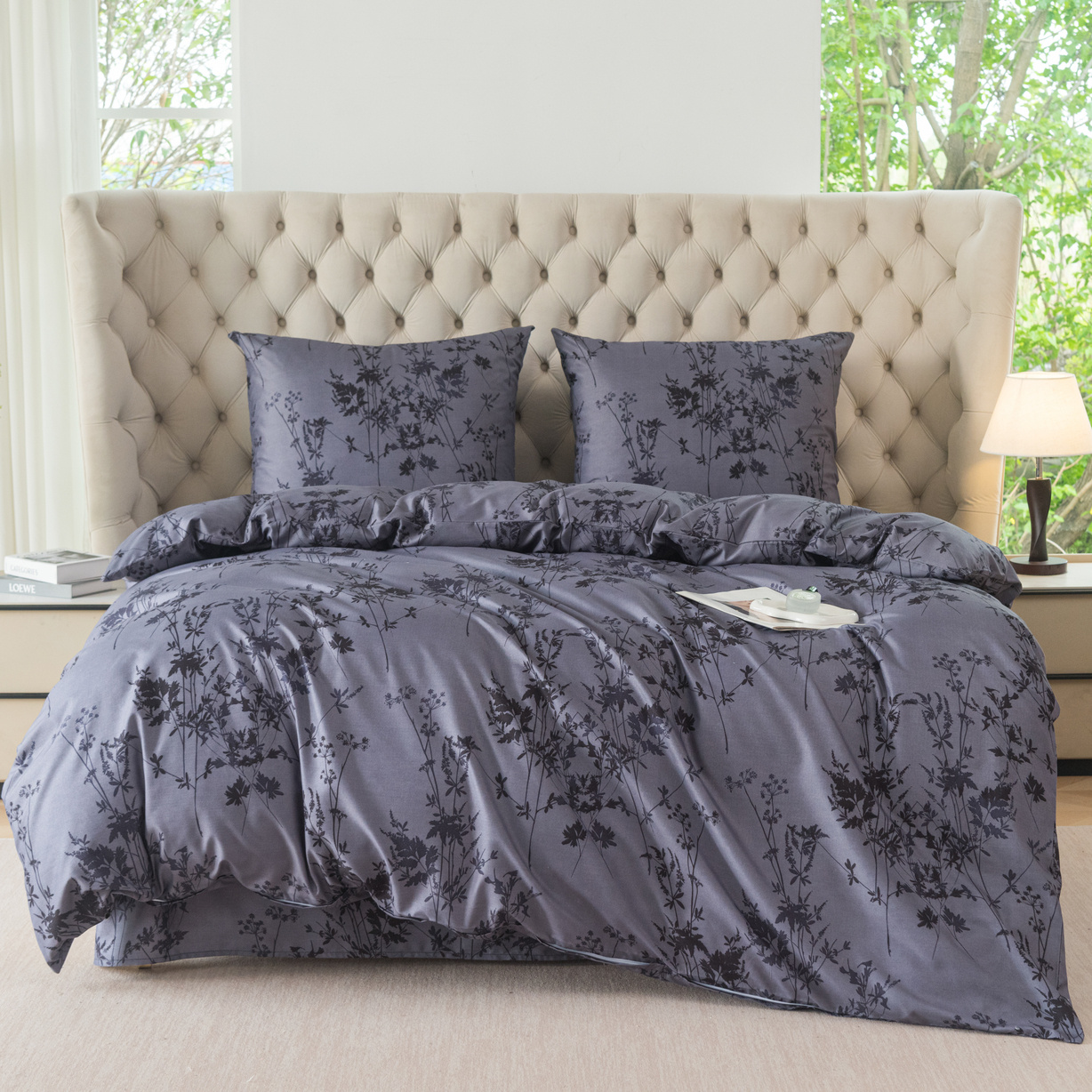 TEMU Parure de lit dans une couleur tendance qui transformera votre chambre ! Le lot : une housse de couette + des taies d'oreiller ( rembourrage).