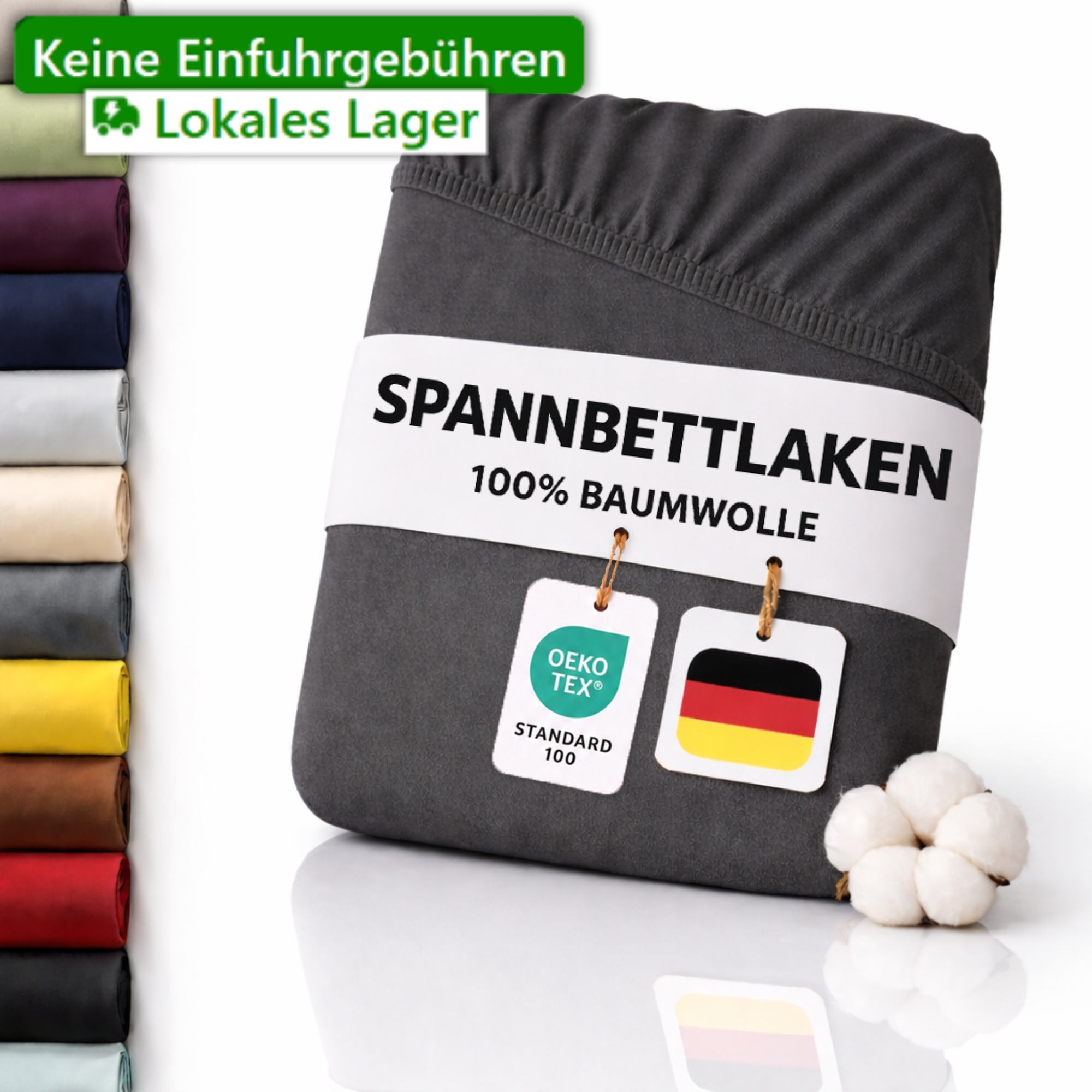 Image of Jersey Fitted Sheet Made Of 100% Cotton With Elastic (135 G/m²), Soft, Breathable, Skin-friendly, -tex Certified, For Box Spring Beds, Toppers, And Mattresses