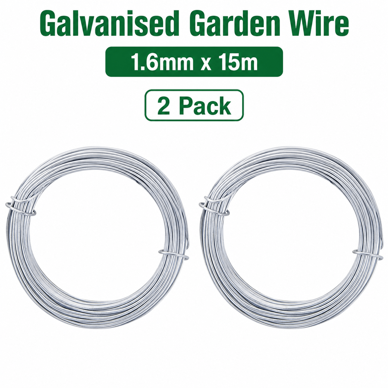 TEMU Pack Of 2 Galvanised Garden Wire Roll – Heavy Duty Rust-resistant Steel Wire For Garden Fencing, Plant Support & Diy Projects