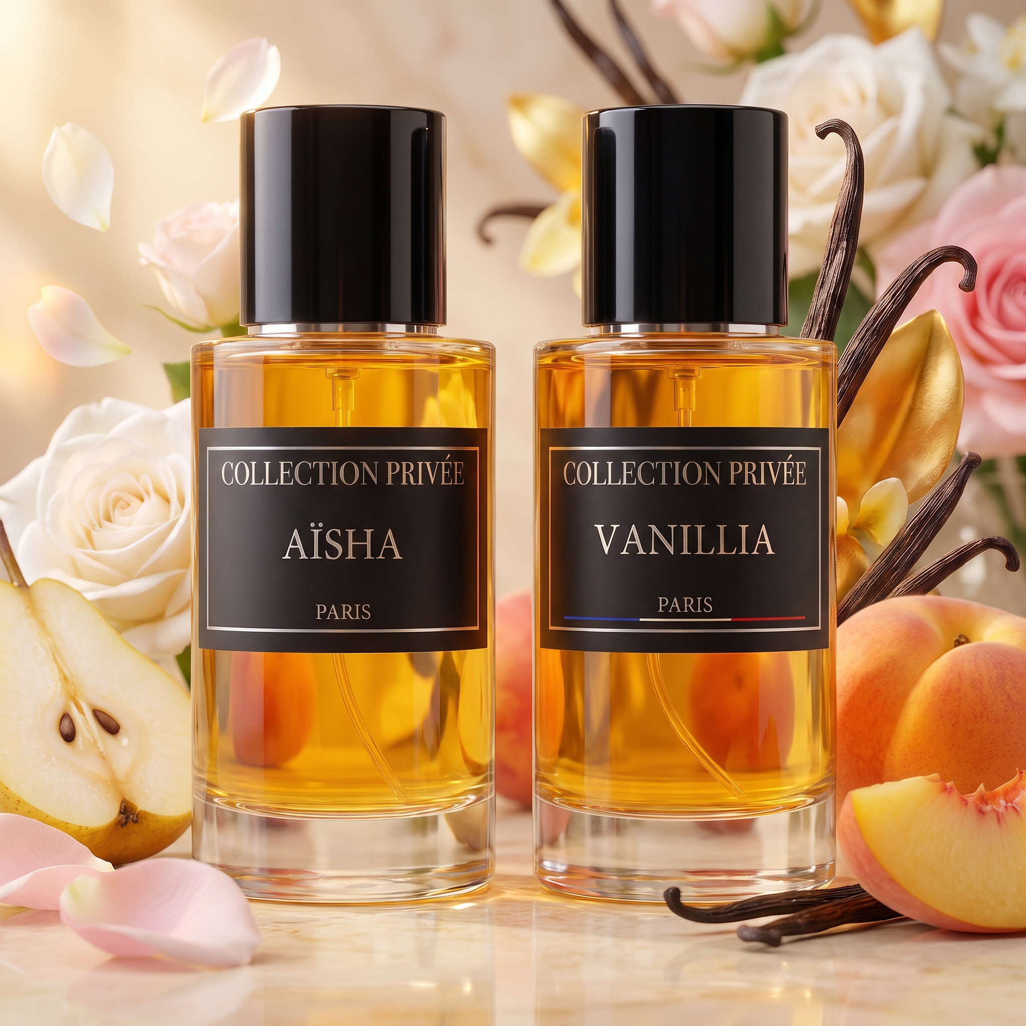 2pcs Perfume Set Eau De Parfum Aïsha And 50ml*2 Duo Vanilla Amber And Gourmand