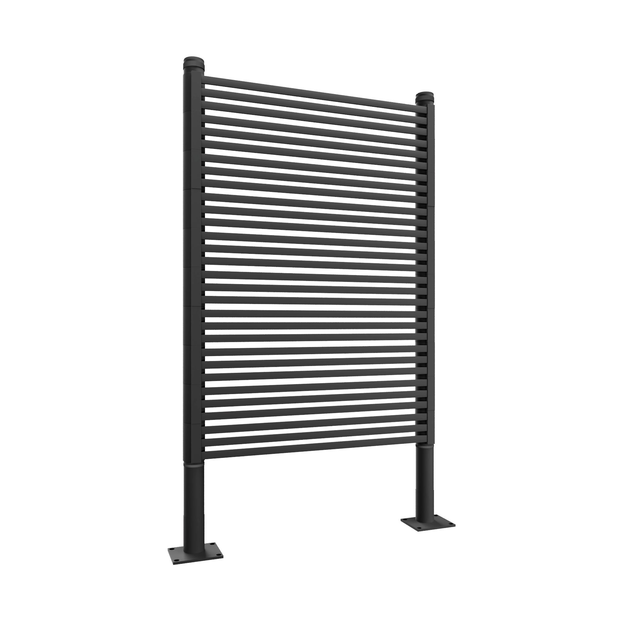 Line - Shatterproof Panel Separated From Outside 90.5x180 Cm In Metal And Black Resin