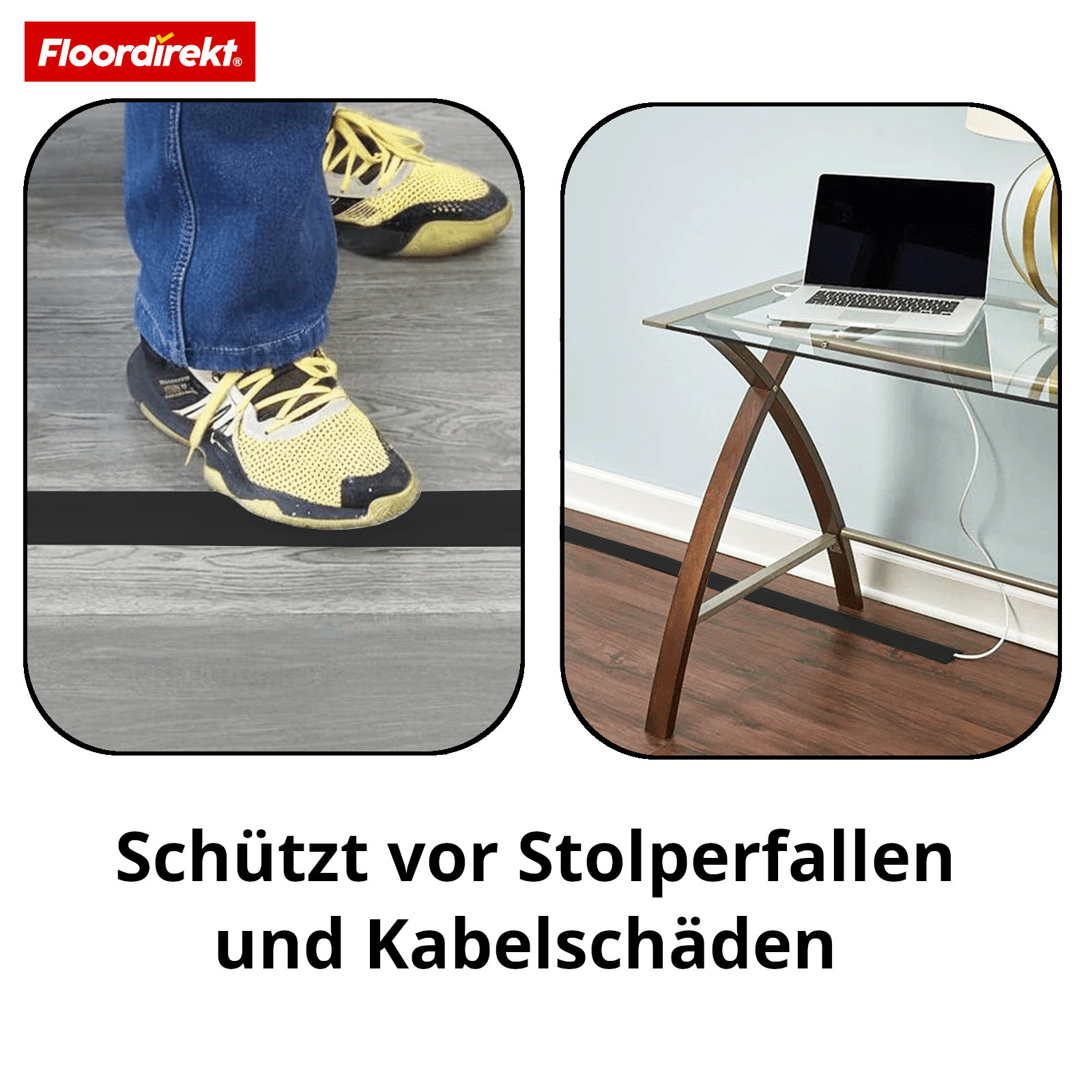 Floor Direct Cable Channel for Trip Protection, 4 Lengths Available
