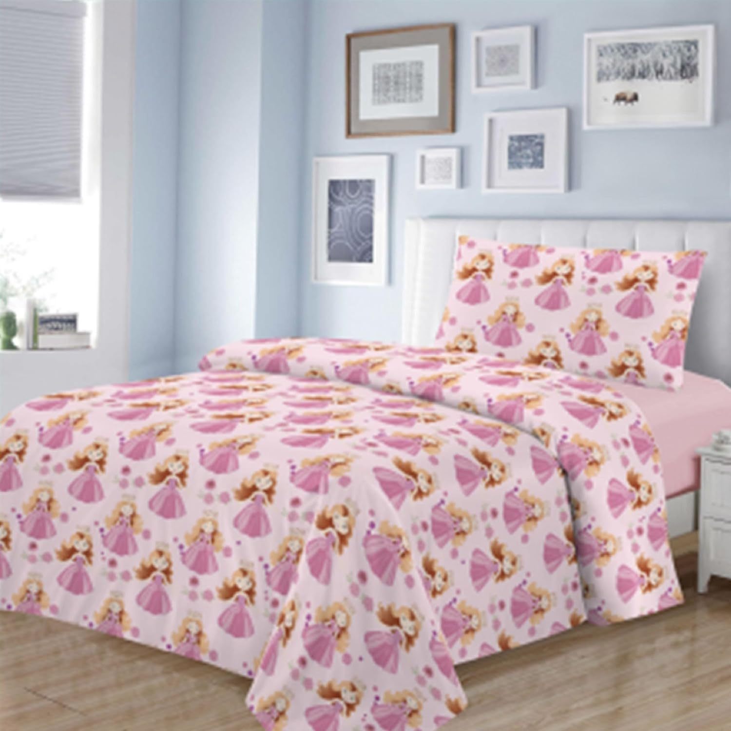 TEMU Juego de Sábanas para Cama 90/105 3 Piezas - 1 Sábanas Bajera Ajustable con Encimera y 1 de Almohada Larga diseño animado