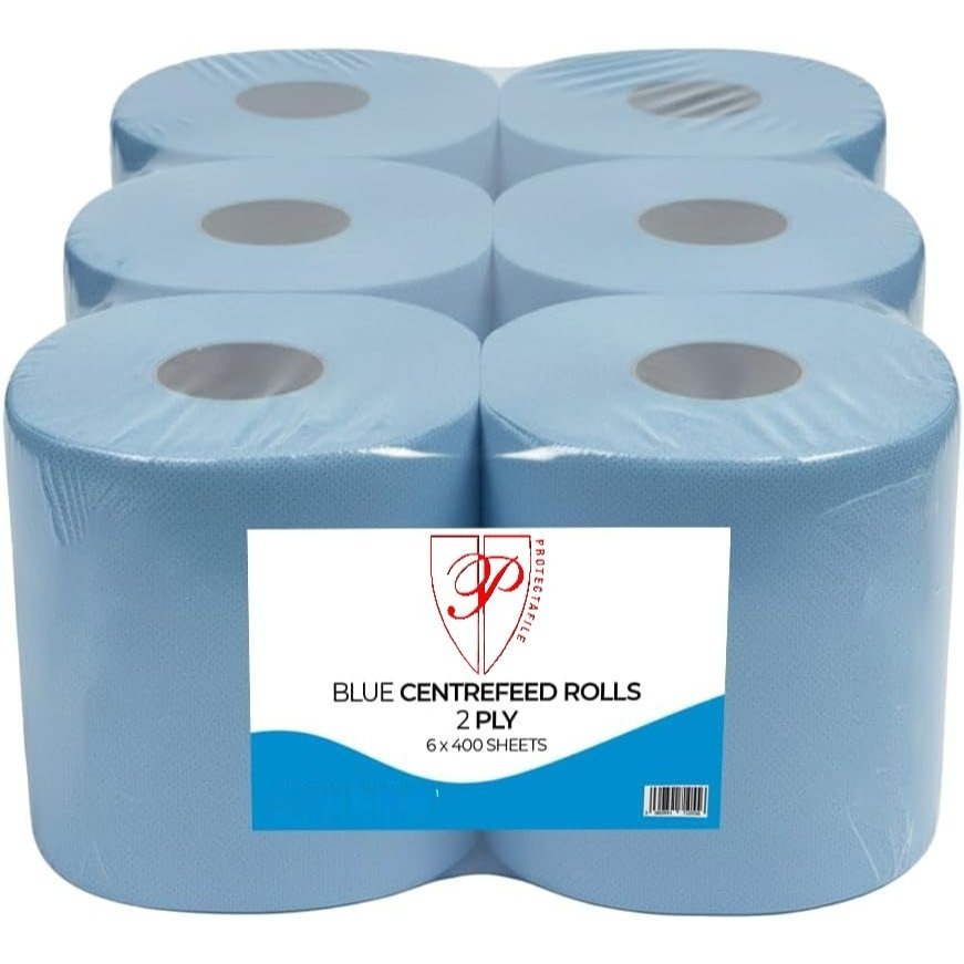 18pcs Centrefeed Blue Rolls, Strong & Absorbent Kitchen Towels