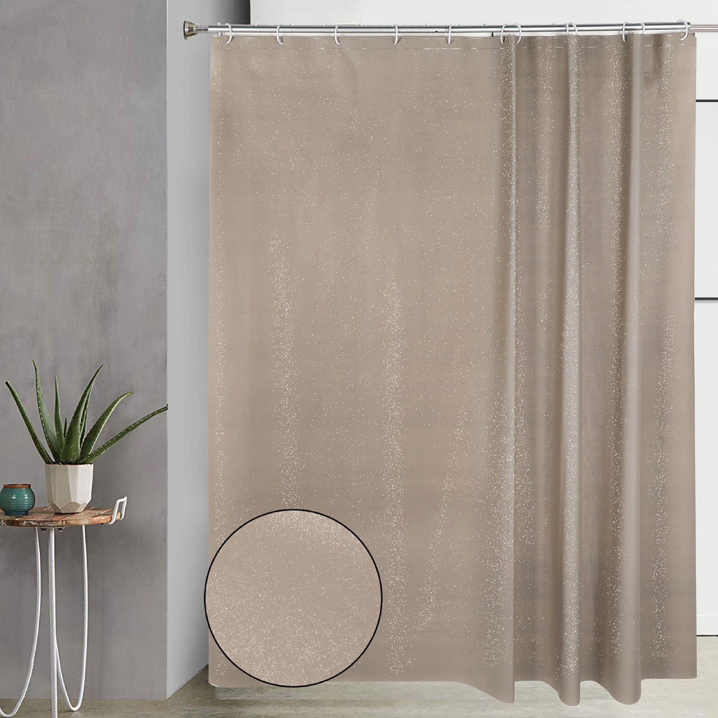TEMU Cortina de Baño de EVA de Película (Color Sólido, 180x180cm) | Cortina de Baño EVA Impermeable con (Colores Variados, 12 Anillos) | Cortina de