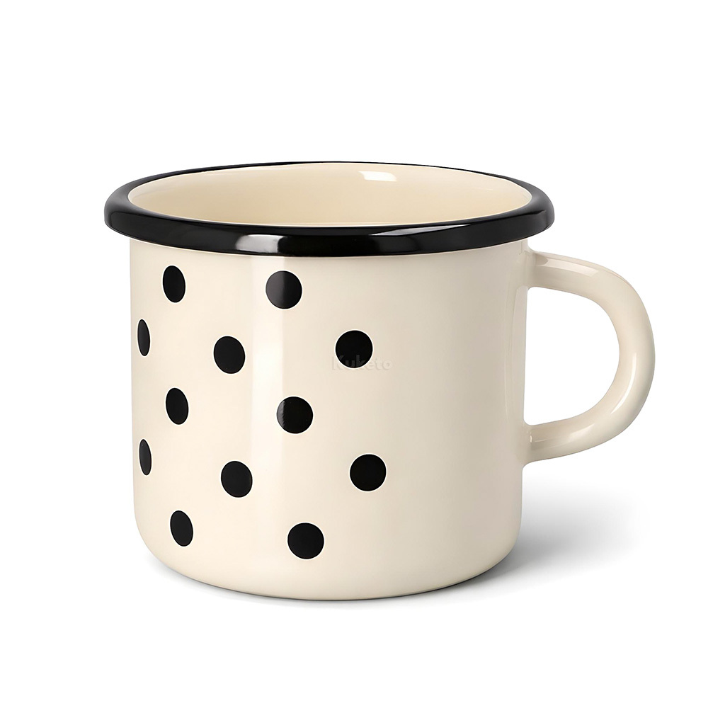 TEMU Kuketo - Enamel Travel Mug, Retro Vintage Metal Enamel Mug For Coffee, Tea, Milk, Soup, Camping Mug, Survival Outdoor Camping, Trekking, Travel,