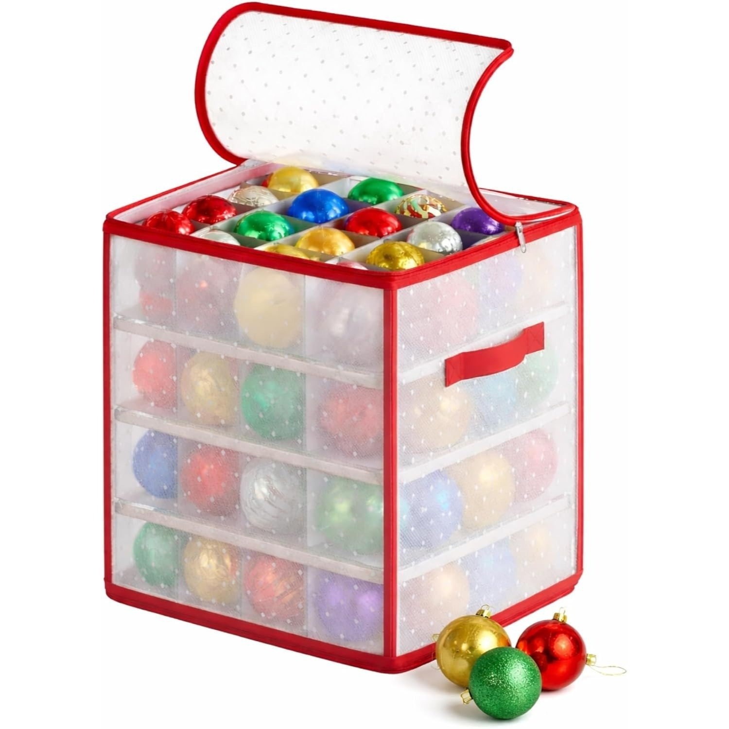 Image of Xxl Storage Bag Box For Gentle Storage Of Christmas Ornaments With 66 Compartments For Christmas Tree Balls