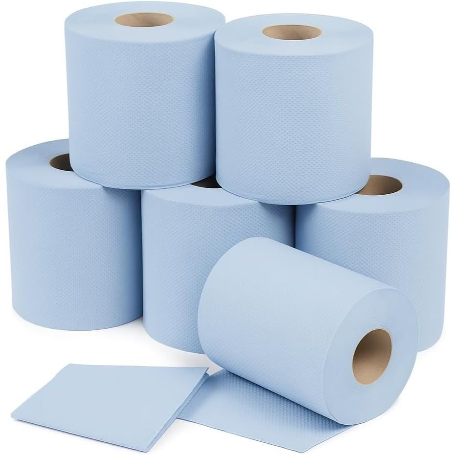 18pcs Centrefeed Blue Rolls, Strong & Absorbent Kitchen Towels