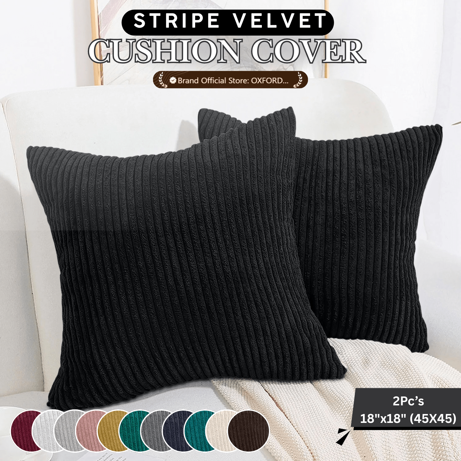 TEMU 2pcs Soft Pattern Velvet Cushion Covers – Modern Throw Pillow Cases With Zip Closure, Comfortable, Fade-resistant & Machine Washable, Suitable