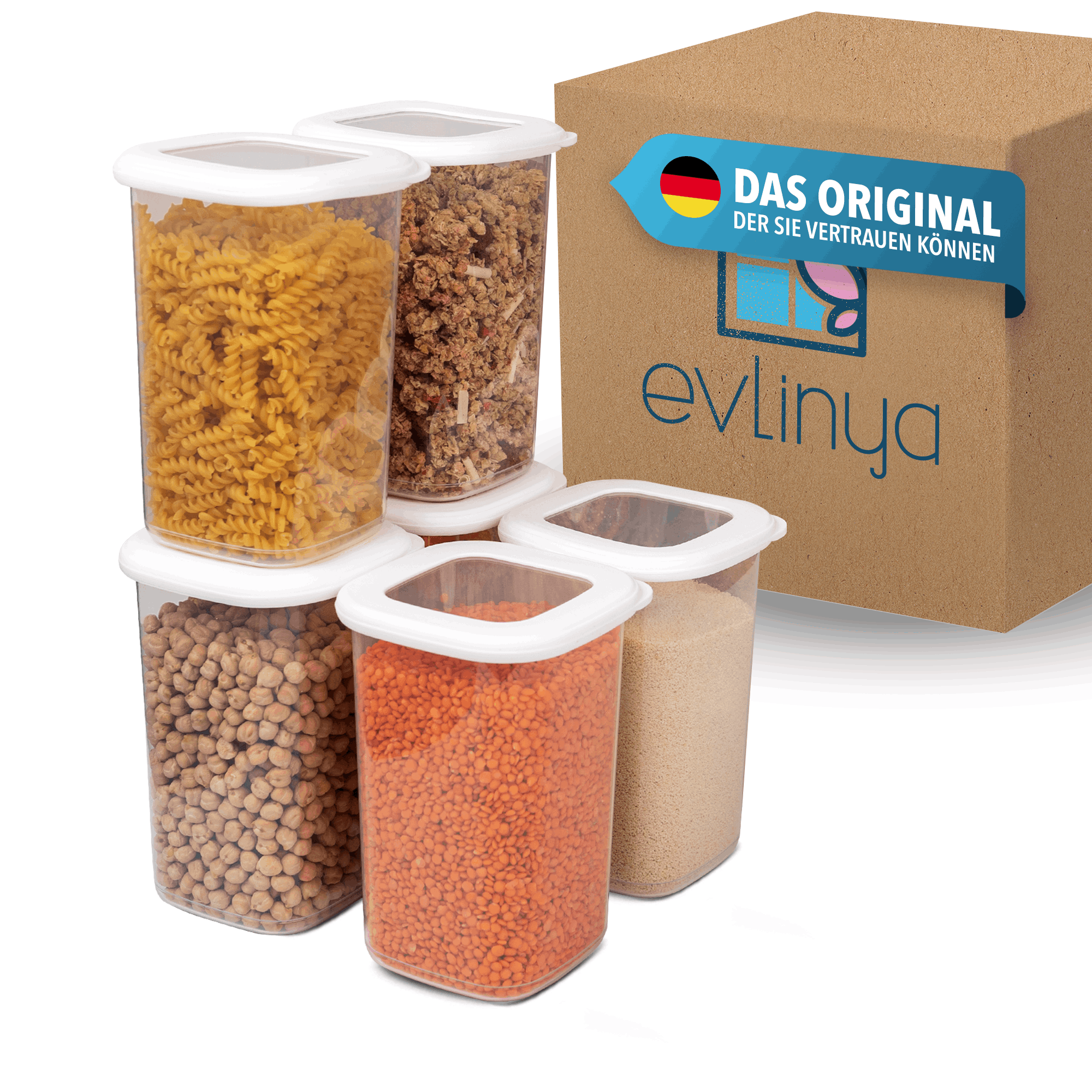 TEMU Evlinya Food Storage Container Set – Airtight Food Containers With Lids, Stackable Storage Boxes For Kitchen And Fridge Organization, For Food