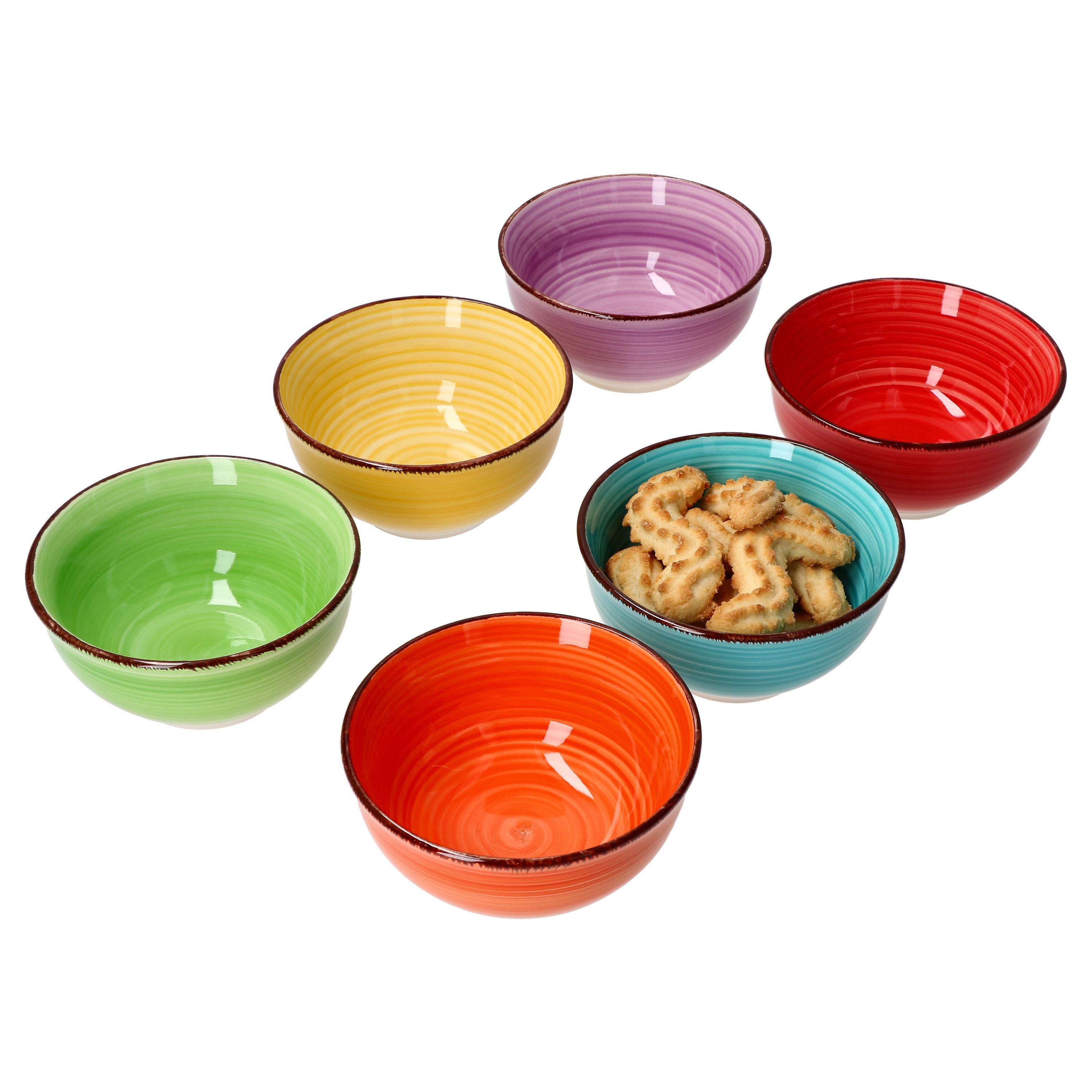 Image of 6pcs Set Of Snack/dip Bowls Uni Colorful Ø 12 Cm, H 6.2 Cm, 220 G - 24326734