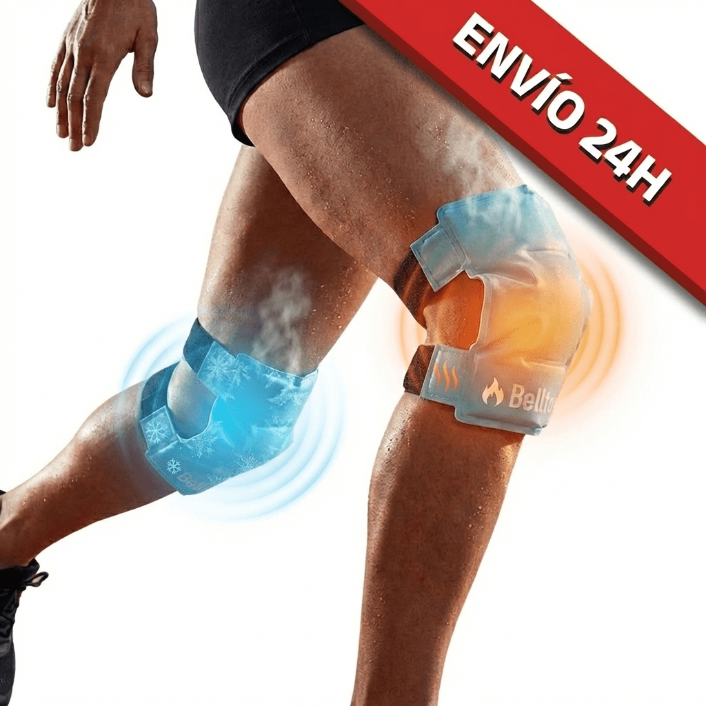 TEMU Pack de 2 x Rodillera térmica - bolsa gel frío para lesiones. Hielo para lesiones reutilizable (rodillera ligamento y menisco) con banda
