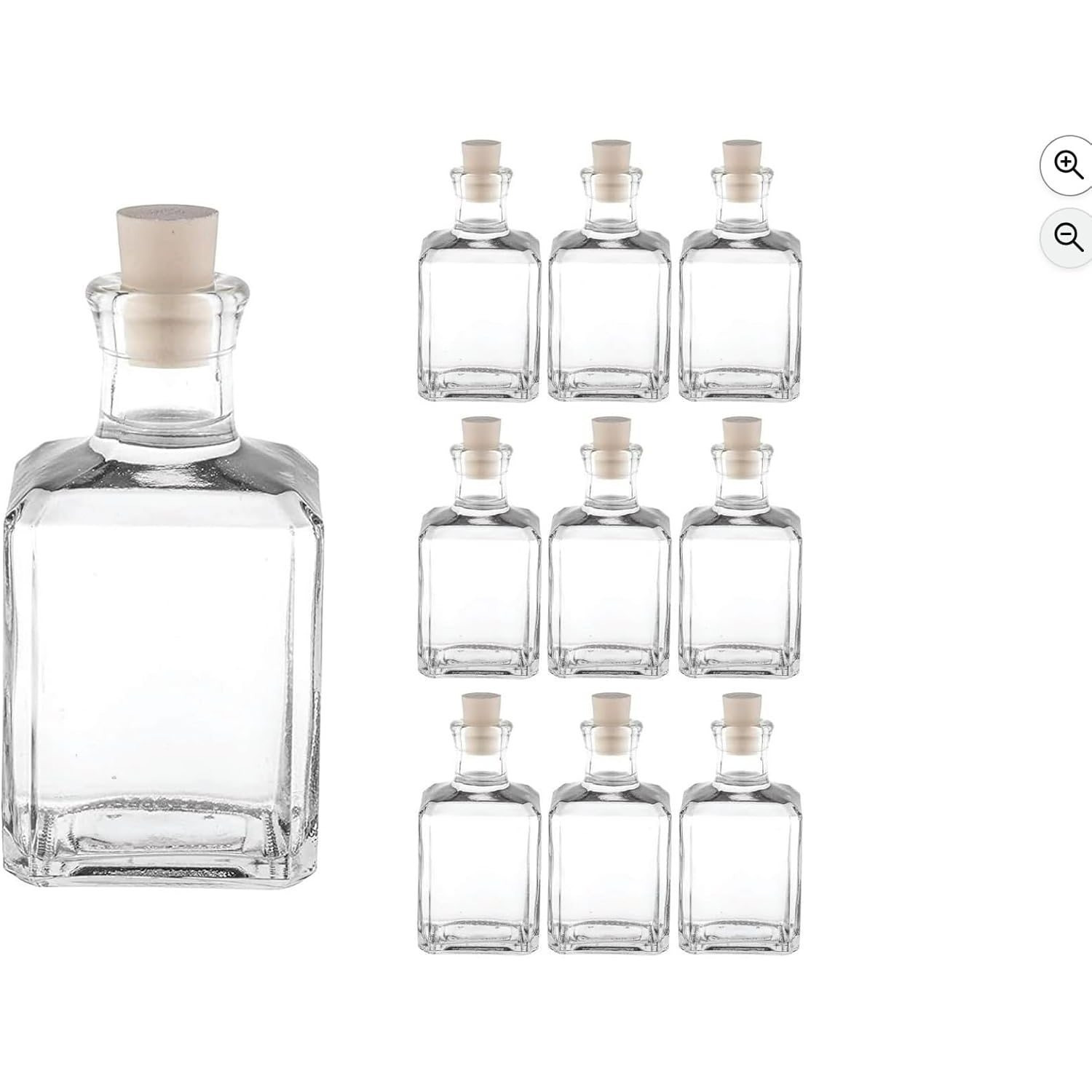 E-shop 10 x 250 ml Glasflaschen, leere Flaschen zum Füllen, mit Korken, kleine Flaschen.