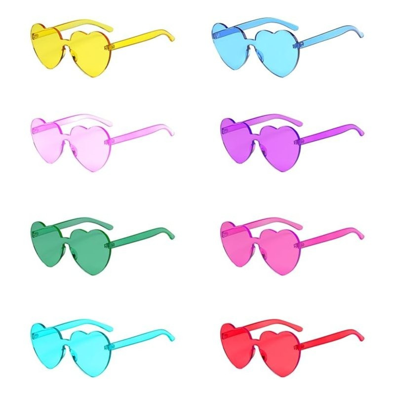 TEMU 8 Pairs Heart Shaped Glasses Glasses Retro Costume Glasses For 60s 70s 80s 90s Party Costume Accessories Carnival Masquerade For Men And Women