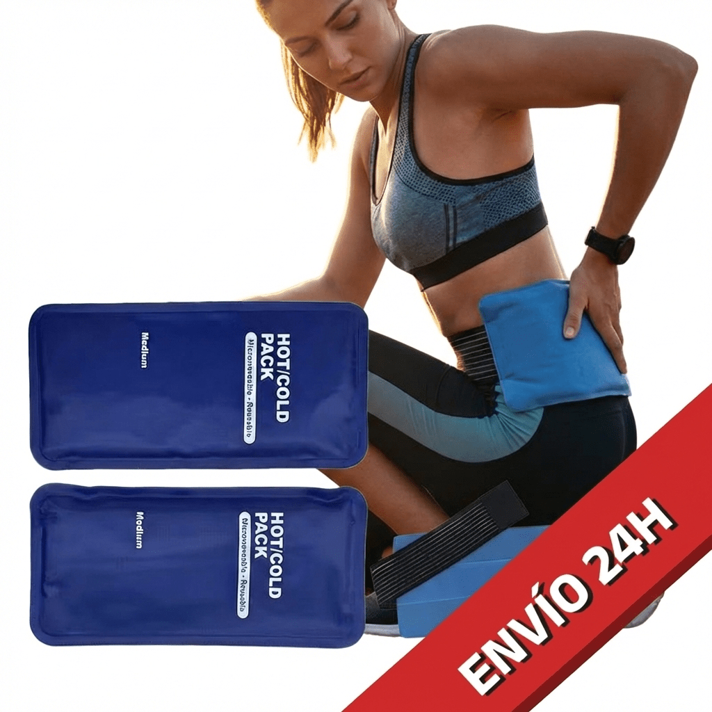TEMU Pack de 2 x bolsa de Gel Frío Reutilizable - 1 multiposición de tela. frío / para fisioterapia. Hielo para lesiones deportivas y saco térmico