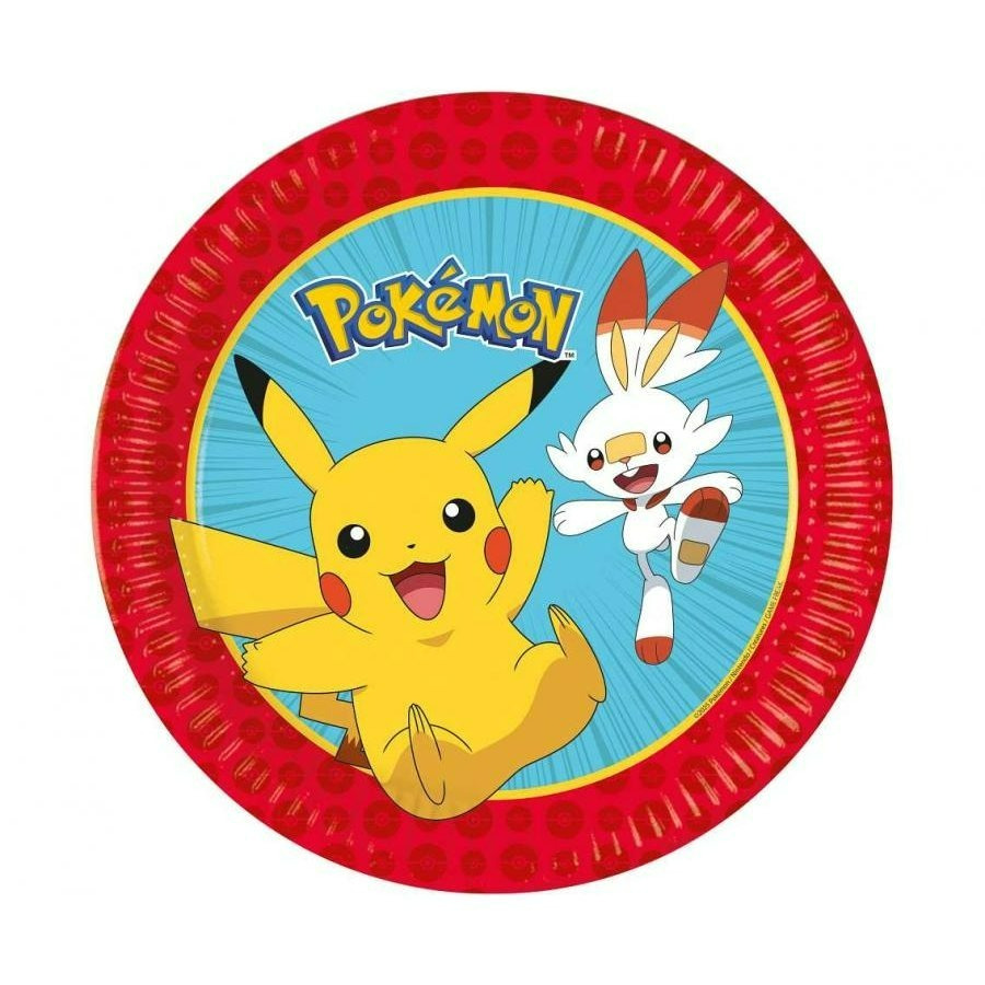 TEMU Platos de Papel Pokémon, 23 cm, 8 unidades