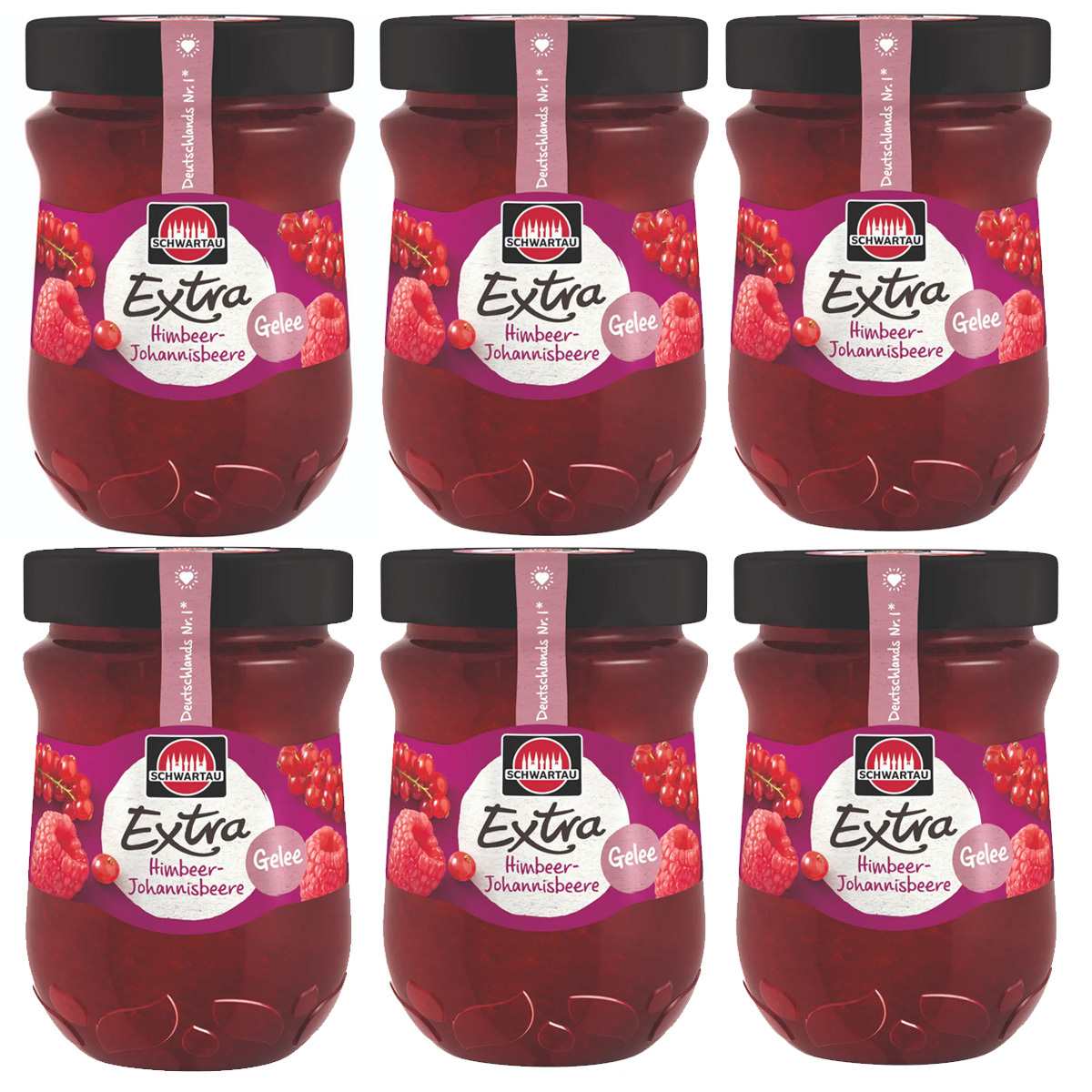 Schwartau Extra Raspberry Currant Fruit Spread 340g 6-pack