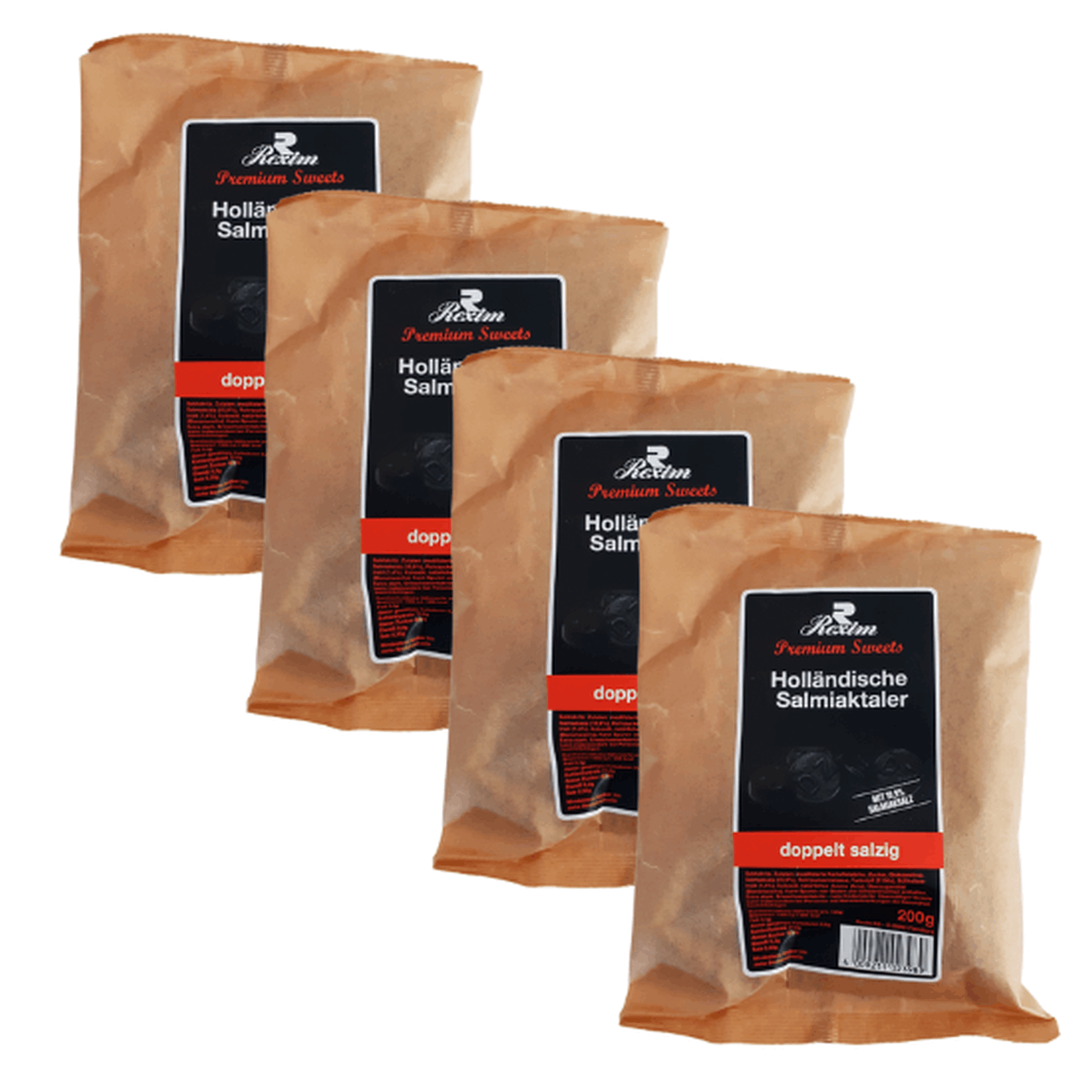 Rexim Premium Sweets Dutch Salty Licorice Talers - Strong Licorice - 4 X 200 G Licorice
