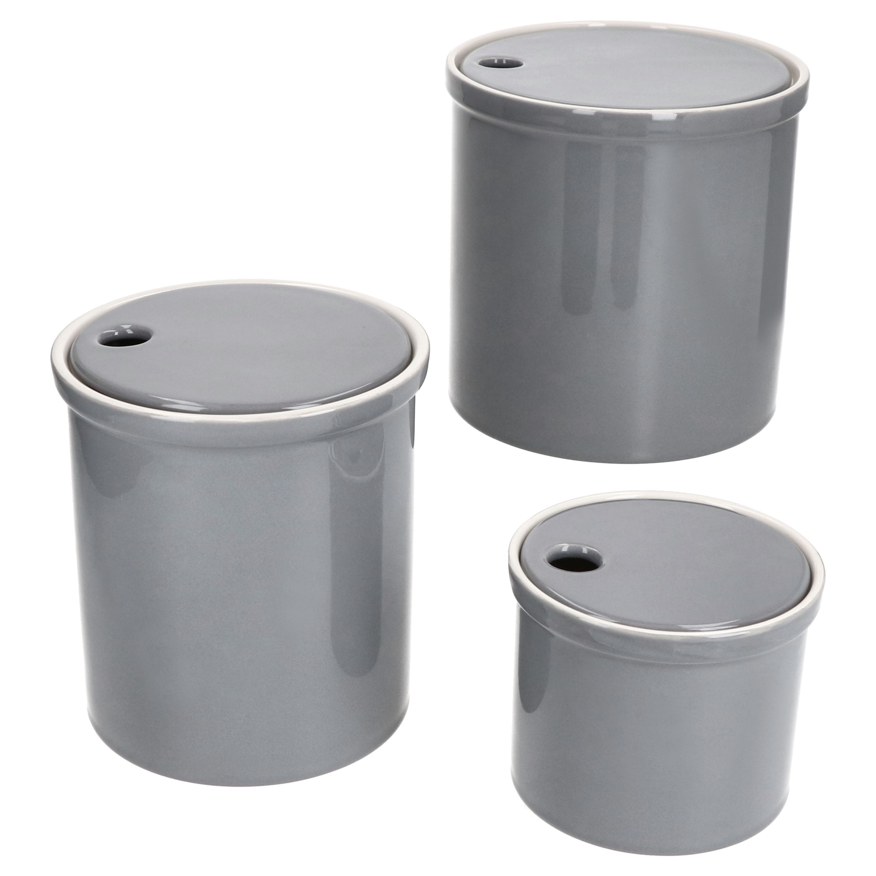 3-piece Set Oskar Storage Container S, In Grey Made Of - 1992s + 1993m + 1994l