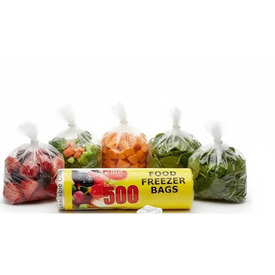 TEMU Elite Food Freezer Bags 7" X 9" - Small (500 Bags/roll) | Bulk With Ties | Re-sealable For Small Food , Herbs & Storage