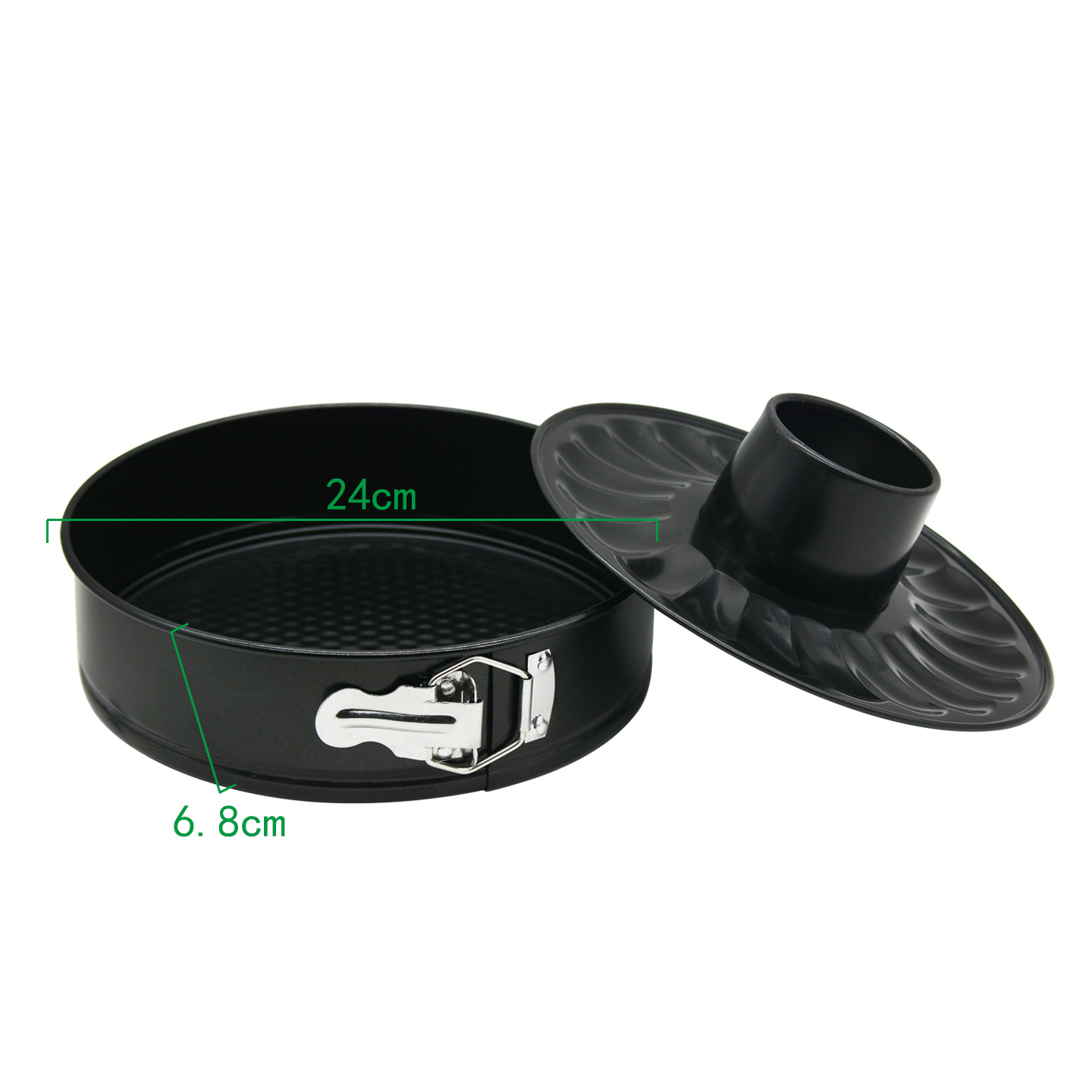 TEMU Molde para con Agujero Central (24x6.8cm) Desmontable Antiadherente | Molde Circular Desmontable para Tortas (24cm) con Agujero: Ideal para