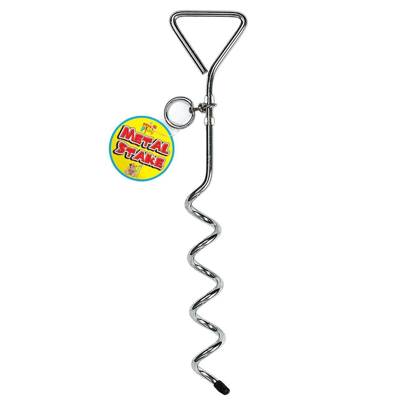 TEMU Pets Play Metal Dog Stake For Outdoor Use – Heavy Duty Ground Anchor For Dogs | Secure Tether Stake For Gardens, Camping &