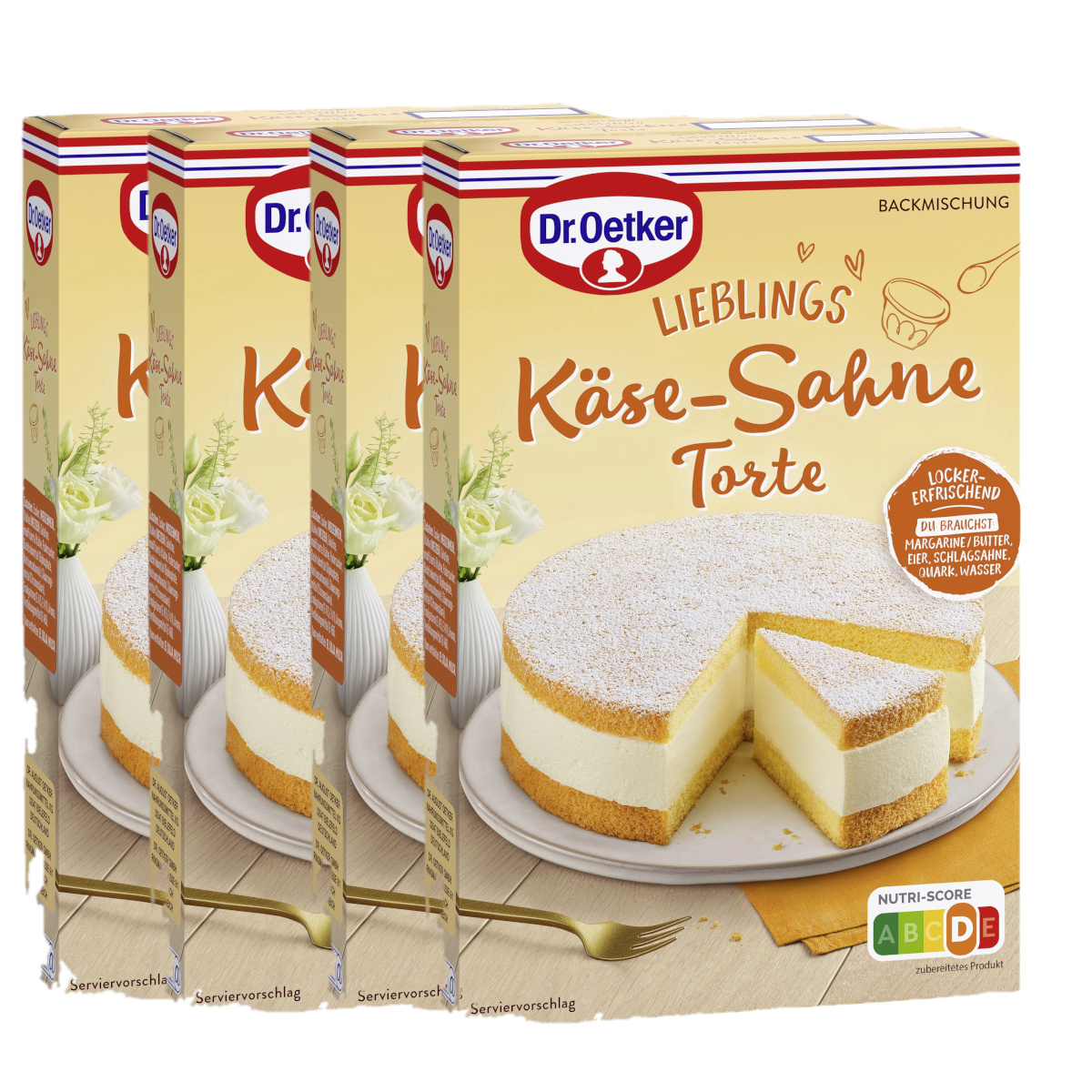Image of Dr. Oetker Cheese Cream Cake Baking Mix With Decorative Sugar 385g 4-pack