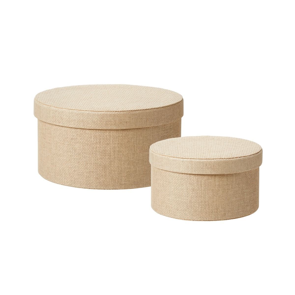 TEMU 2-pack Beige Woven Texture Gift Boxes – Decorative Storage Boxes