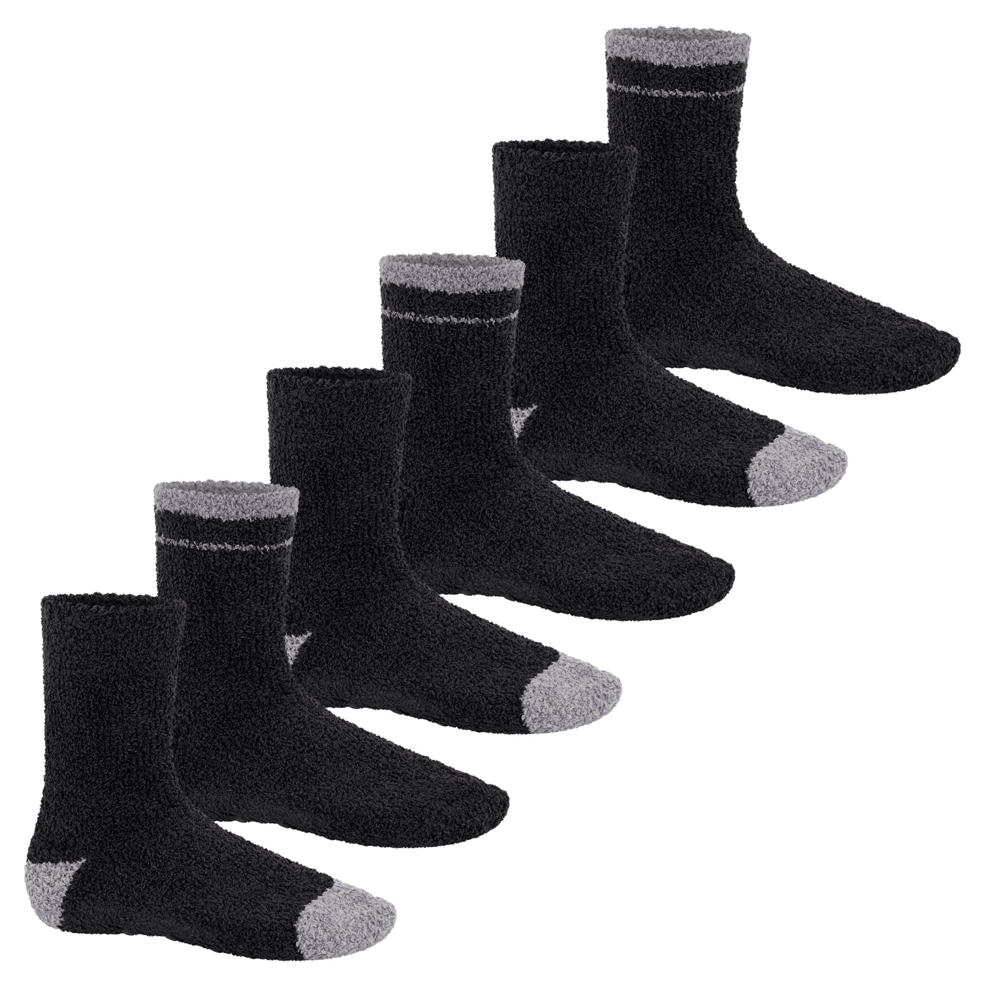 Image of 6 Pairs Of Plush Socks For – Soft Sole Or Non-slip Abs