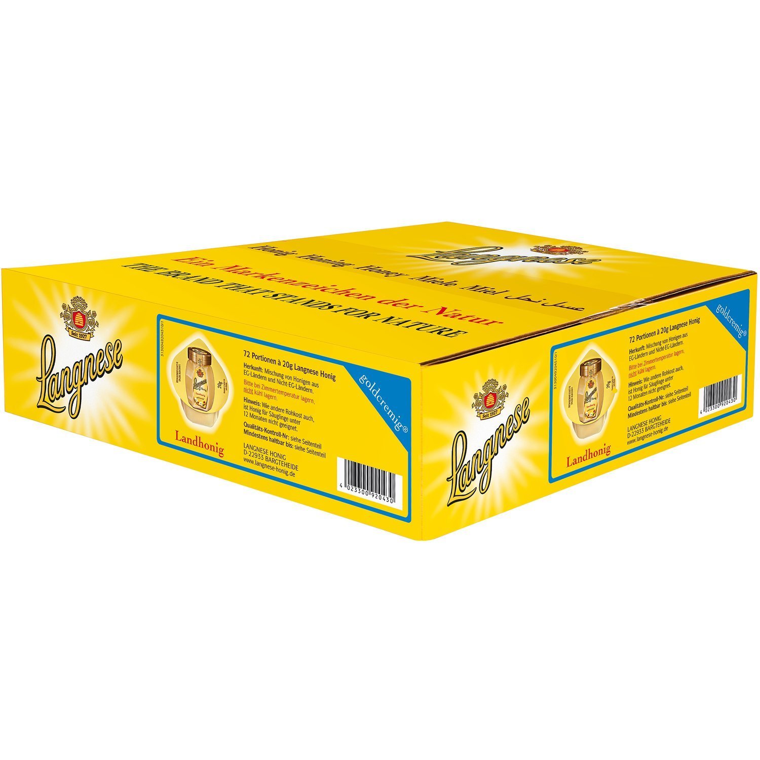 Langnese Sunny Yellow Fine Creamy Country Honey Portions 72x20g