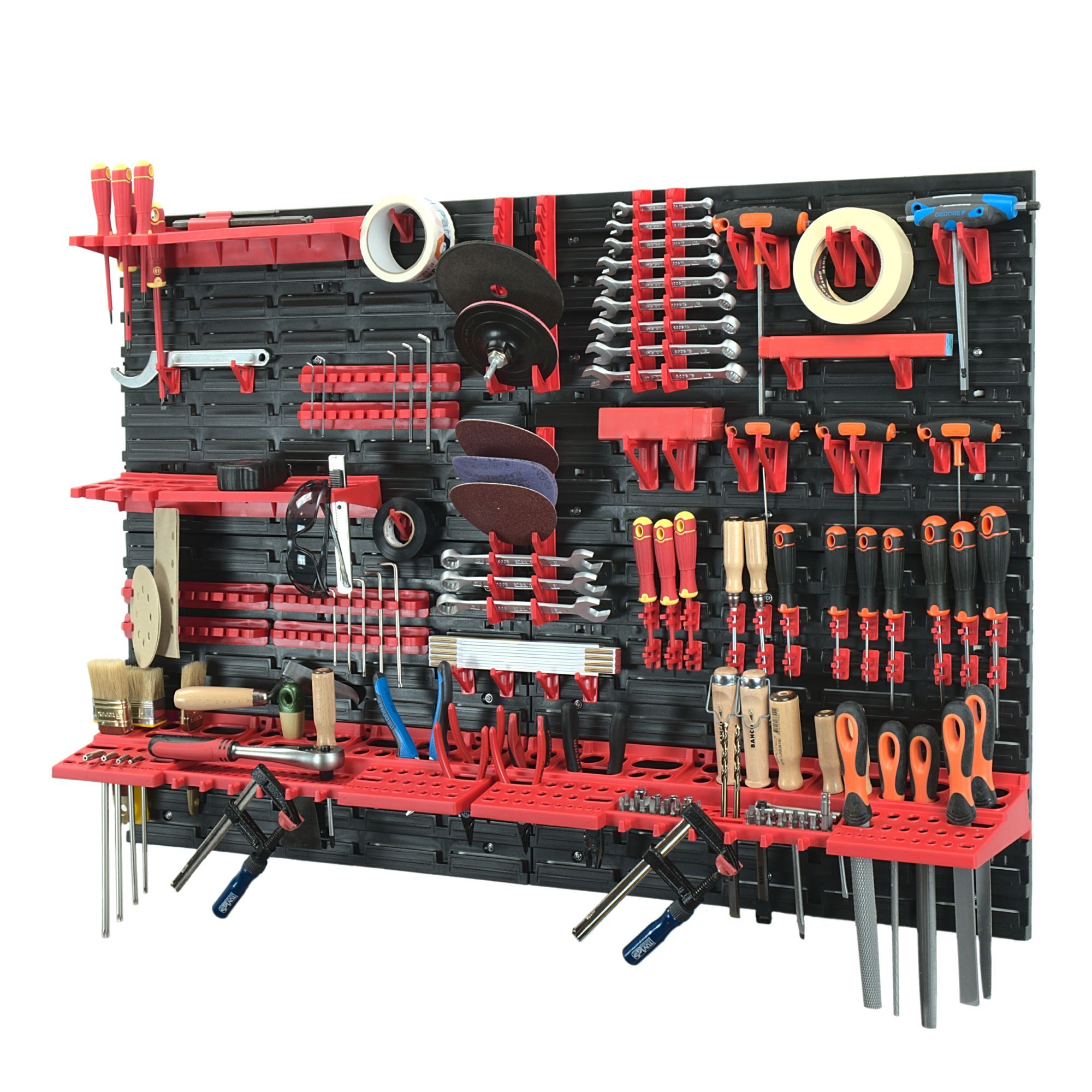 Image of Verde 68-piece Tool Rack 1152 X 780 Mm Tool Wall Mount, Tool Holders, Storage Shelf For Workshop, Garage, Small Parts, Screwdrivers, Wrenches Storage