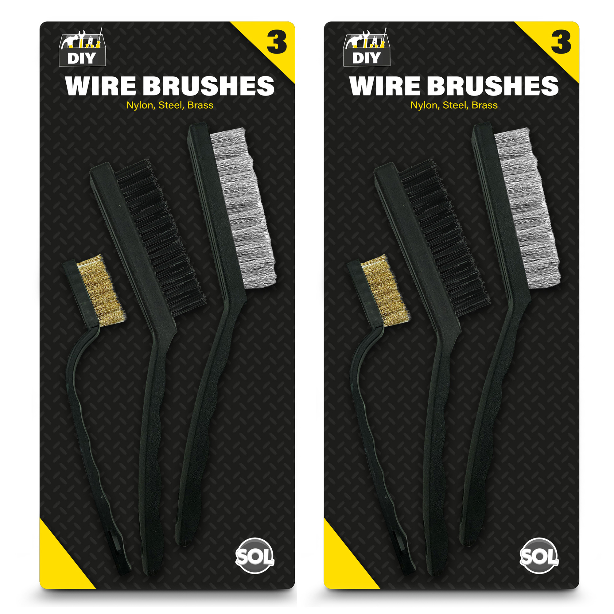 TEMU 6 Pack Wire Brush Set | Nylon, Steel & Brass Bristles | Heavy Duty Cleaning Brushes For Rust, Grills, Metal & Tile | Durable Handles For Home