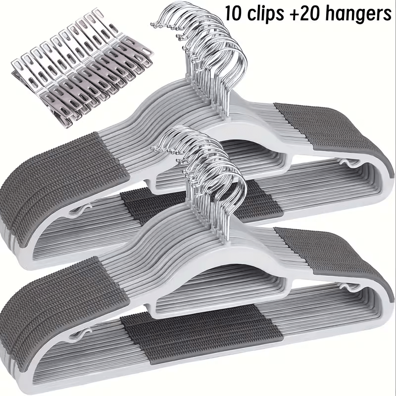30 60 set of sturdy plastic hangers non slip 360 rotating hook durable crush resistant design for organizing closets suitable for   dry and wet garments