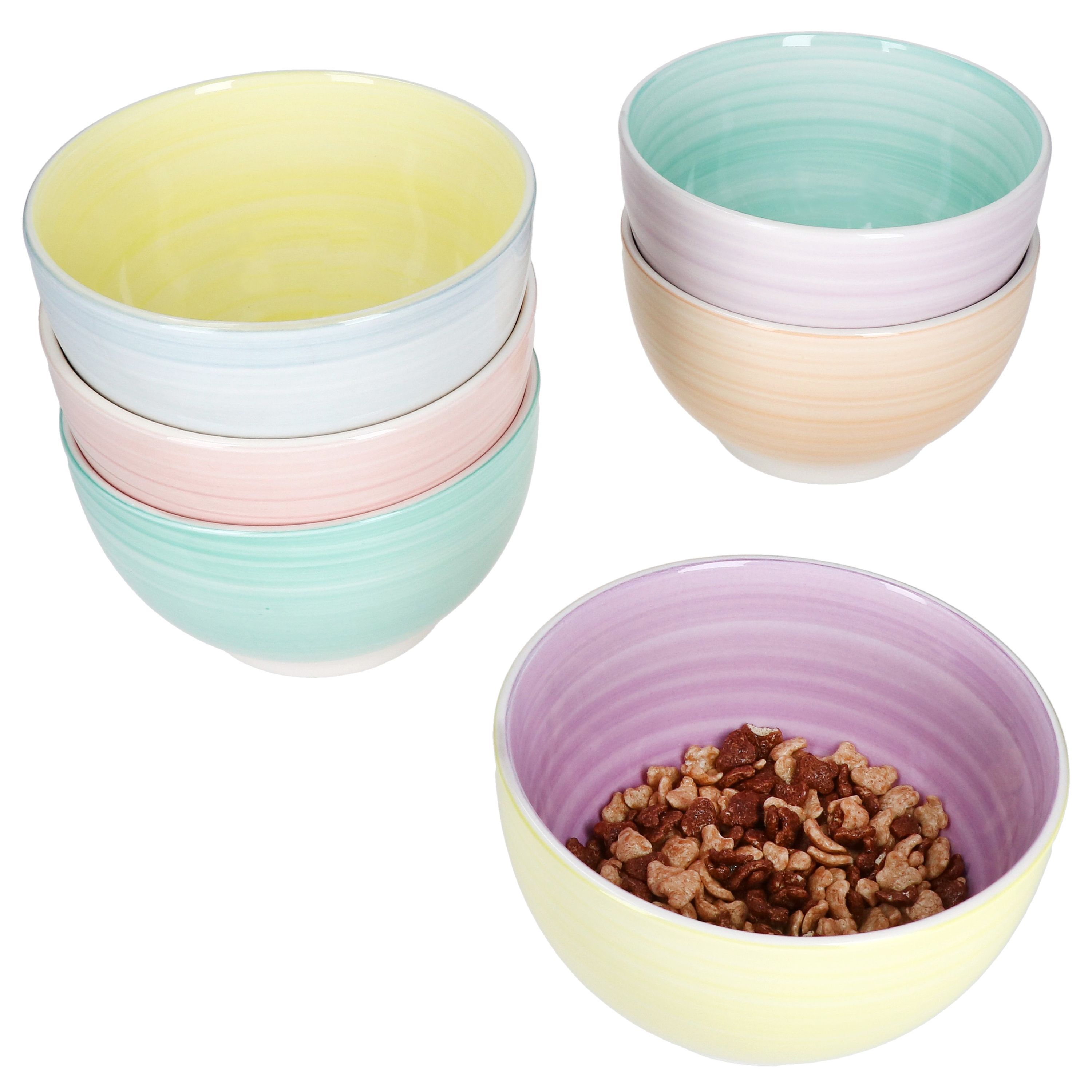 6-piece Set Stoneware Bowls For 6 People, 500 Ml - 24326222