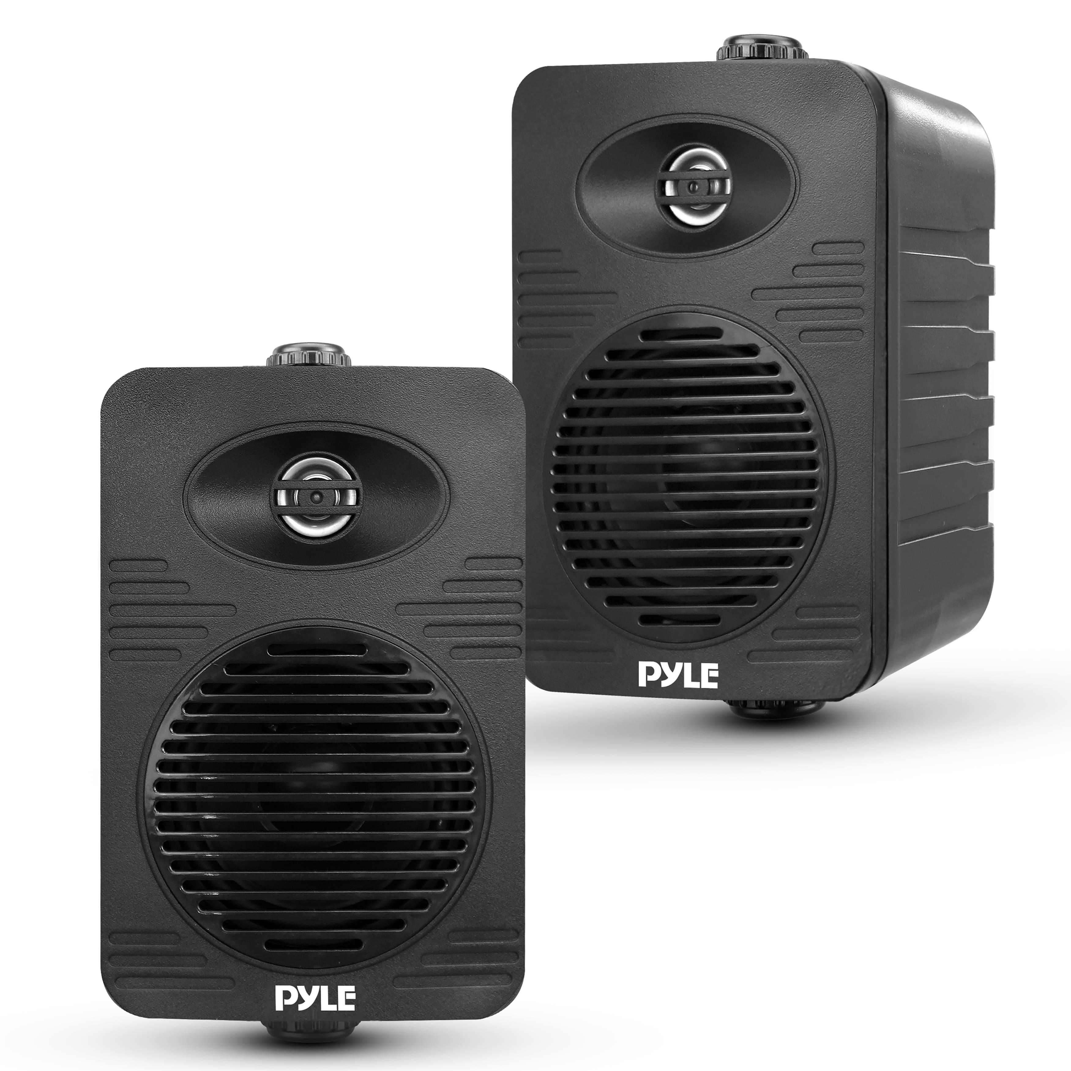 Image of Speaker Set For Outdoor And Indoor Use – 300w 4" 2-way Waterproof Full-range Stereo Speakers, Weatherproof For Boat, Patio, Pool, Wired Speaker Boxes, Black