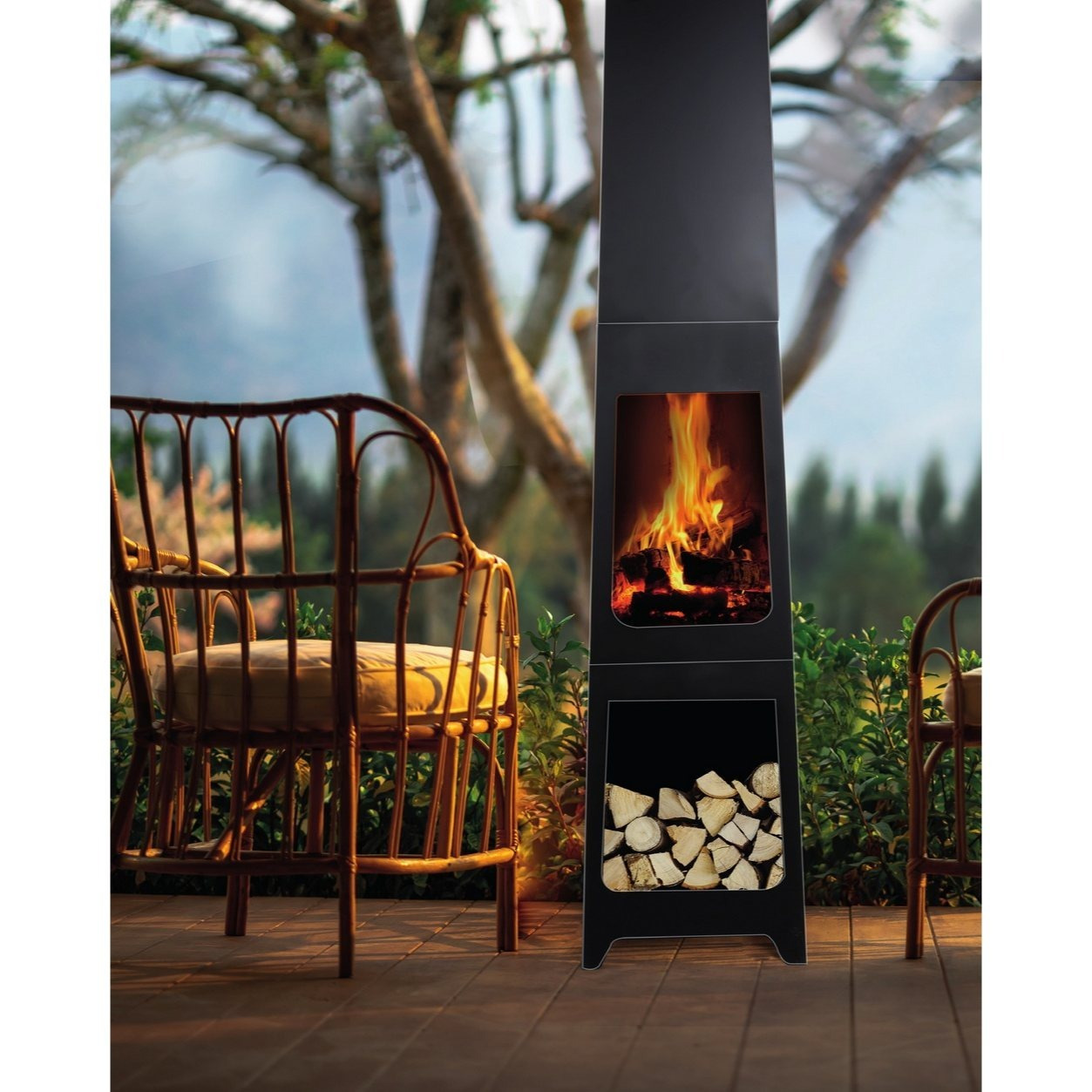 Image of Decorative Garden And Terrace Chimney "" Stove Fireplace Chimney Tower Garden Chimney Terrace Chimney Terrace Stove Garden Stove Terrace Fire Fire Stove For Garden And Terrace