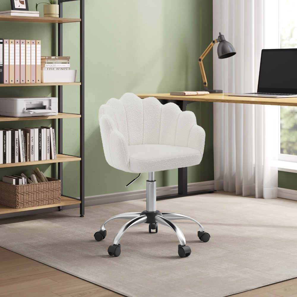 1pc Home Office Chair, Desk Chair, Makeup Chair, Ergonomic, Swivel Chair With Wheels, Chair Height Adjustable