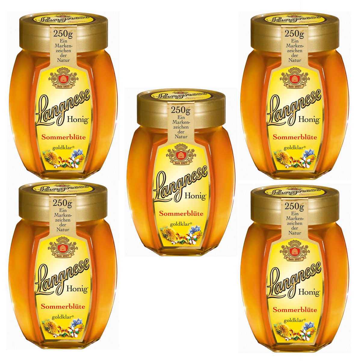 Langnese Honey Summer , Crystal Clear, Sweet And Fine, 250g, 5-pack