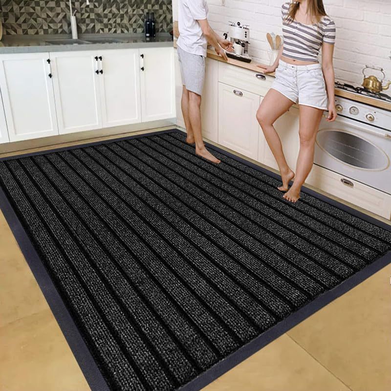 TEMU 1pc Heavy Duty Rubber Runner & Area Rug | Outdoor Waterproof Pvc Backing Non Slip Floor Carpet | Washable Barrier Rug For Muddy Paws, Hallway