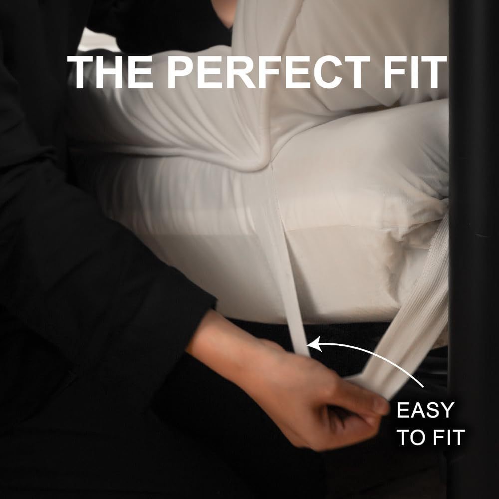 Supersoft Mattress Topper Bed - 4 Inch (10cm) Thick Mattress Topper with Elasticized Corner Straps - White