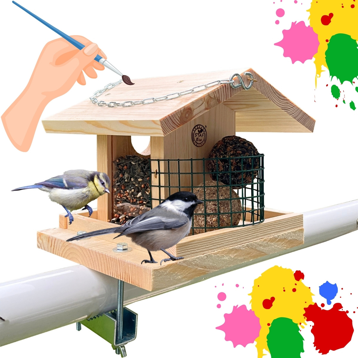 Bird Feeder For Decoration For Balcony Or Garden Wild Bird Feeding Box