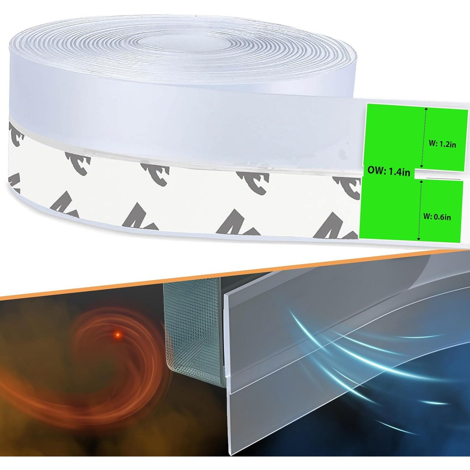 E-shop Zugluftstopper Dichtungsband Tür Selbstklebend, 25mm×5Meter Transparent Silikon Dichtungsband, Multifunktions Silikonstreifen Selbstklebend,