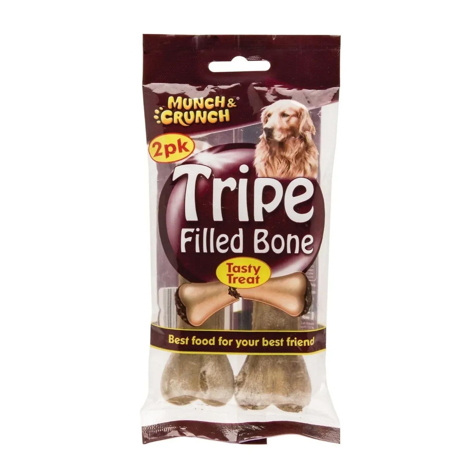 TEMU & Tripe-stuffed Bone Dog Treats, 2-pack – Long-lasting Chew Bones For Dogs | Tripe Center Chews For Training, Boredom Relief & Everyday Treats