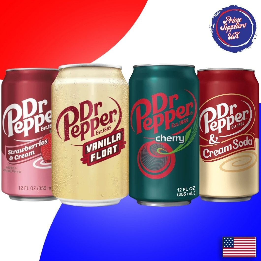 TEMU Usa Dr Pepper Soda Bundle 355ml - (4 Individual Cans)