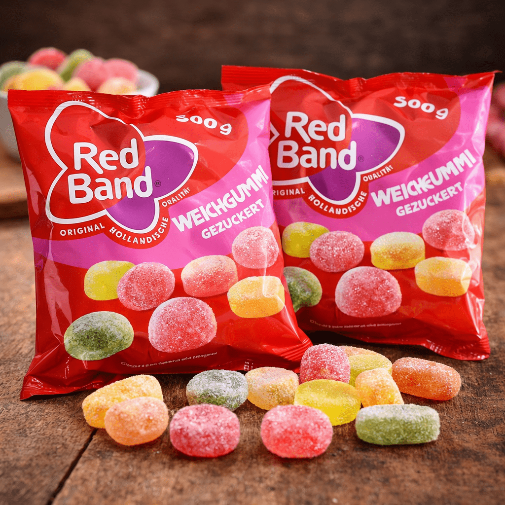 Red Band Soft Gummy Candy 2 X 500 G – Colorful, Sugar-coated Fruit Gummies, Soft Fruit Gummy Mix