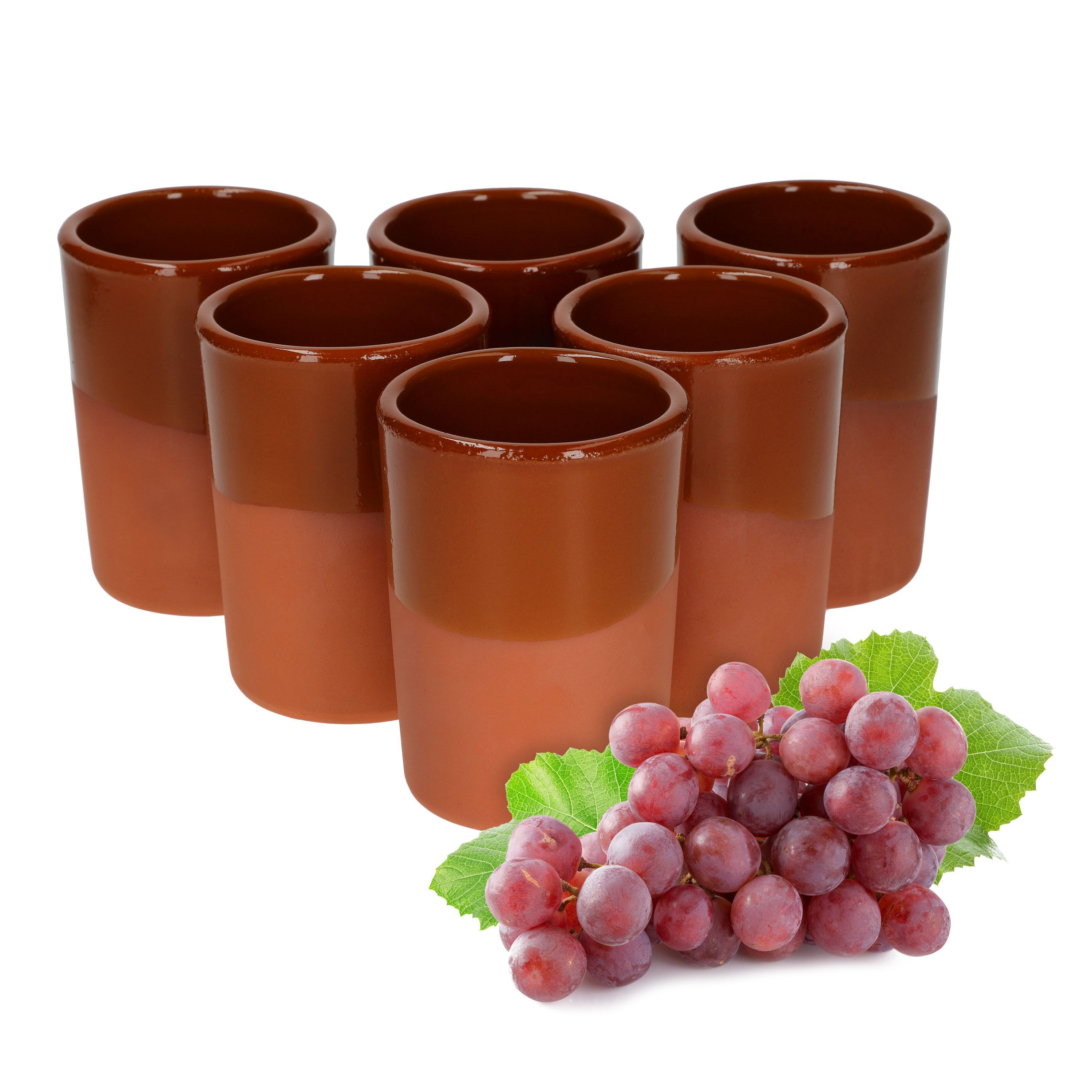 6pcs Set Of Partially Glazed Tumblers 250ml - 12969