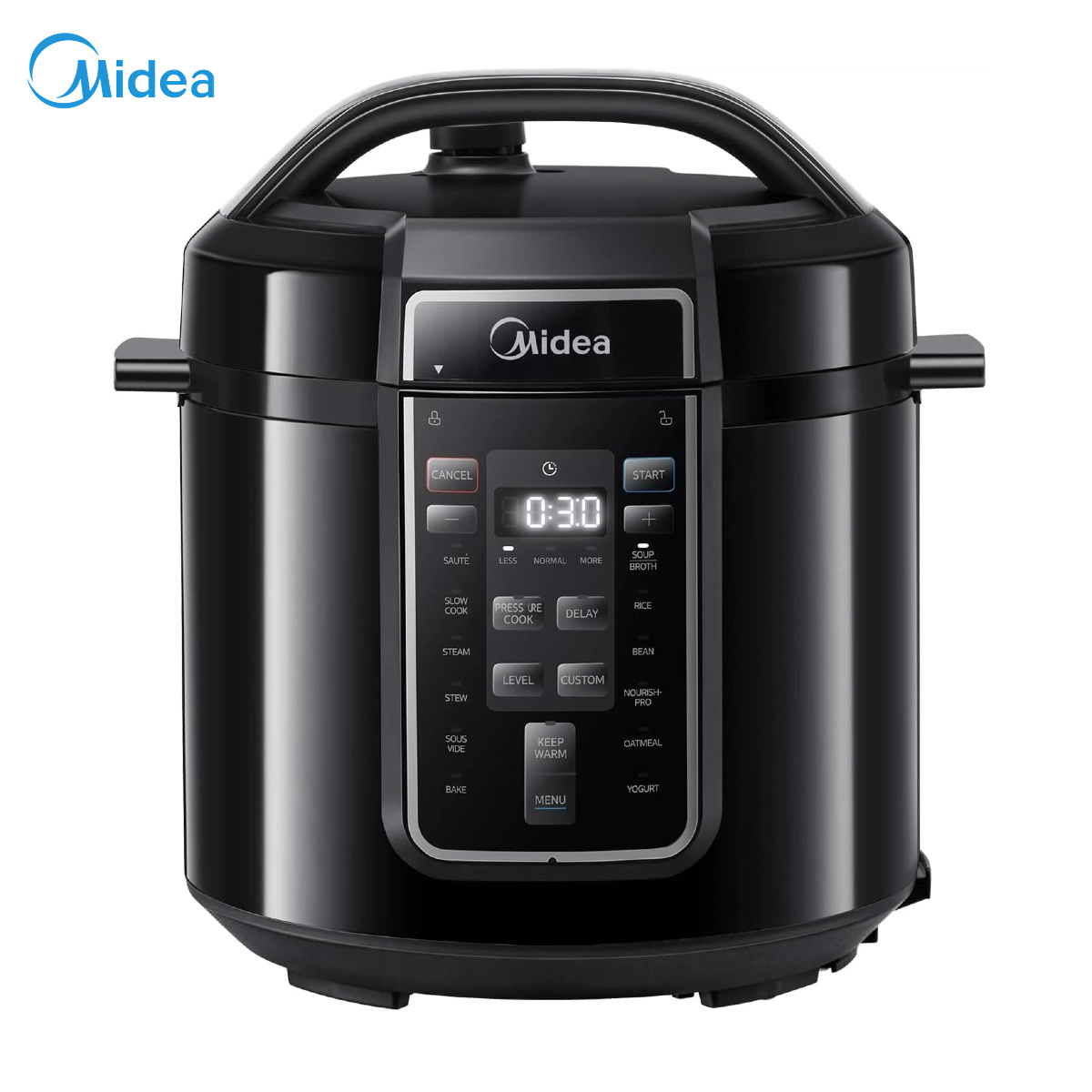 Midea 6L Electric Pressure Cooker, 9-in-1 Multifunctional Pot, 14 Functions: Yogurt, Rice, Slow, Sous Vide, Steaming, Noodle Cooker. Versatile Meals Anytime. Stainless Steel Inner Pot (Easy to Clean), Black
